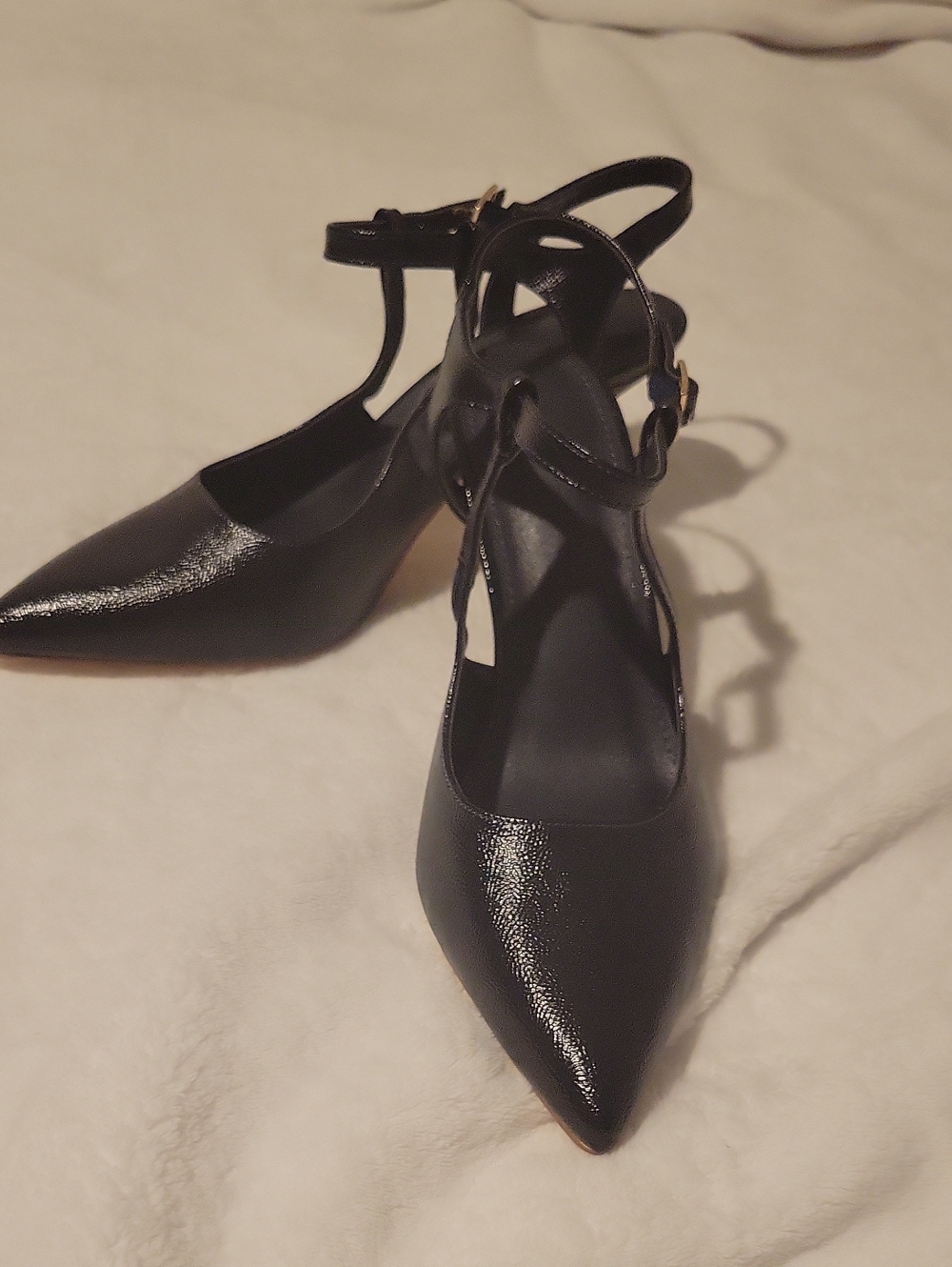 Women's Navy Blue Strapy Heels with Ankle Buckle